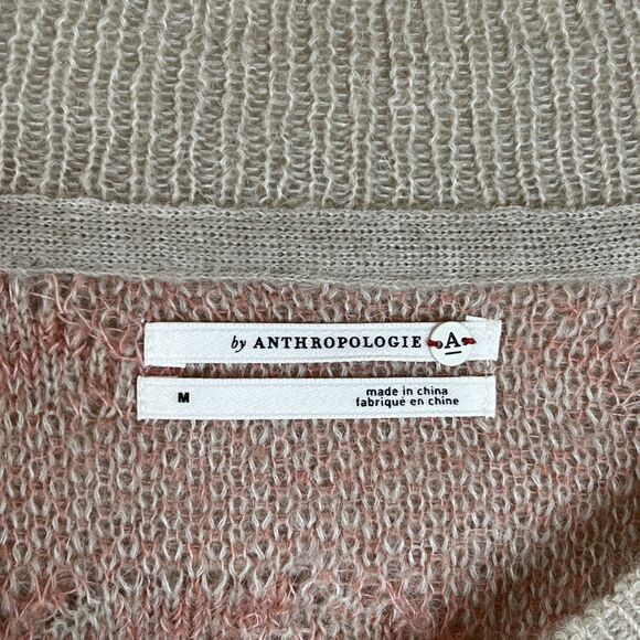 Anthropologie Lucila Floral Print Alpaca Acrylic Blend Distressed Hem Medium - Picture 7 of 10